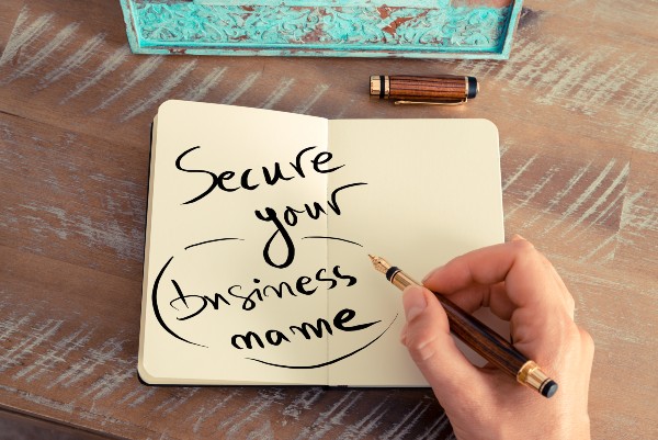 Notebook Page Saying Secure Your Business Name