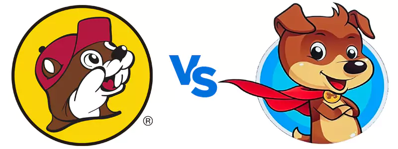 Buc-ee's Beaver logo vs Super Fuel's Dog logo
