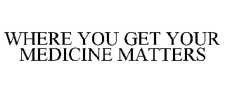WHERE YOU GET YOUR MEDICINE MATTERS