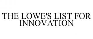 THE LOWE'S LIST FOR INNOVATION
