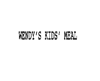 WENDY'S KIDS' MEAL
